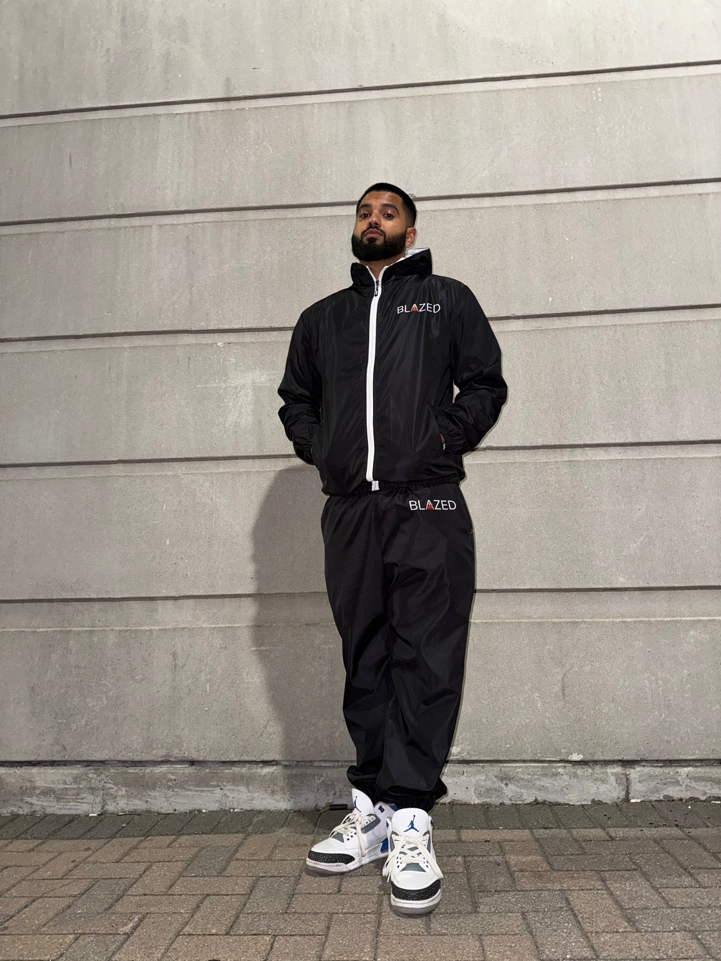 Blazed Windbreaker Tracksuit, All black windbreaker tracksuit, Tracksuit full fit 2