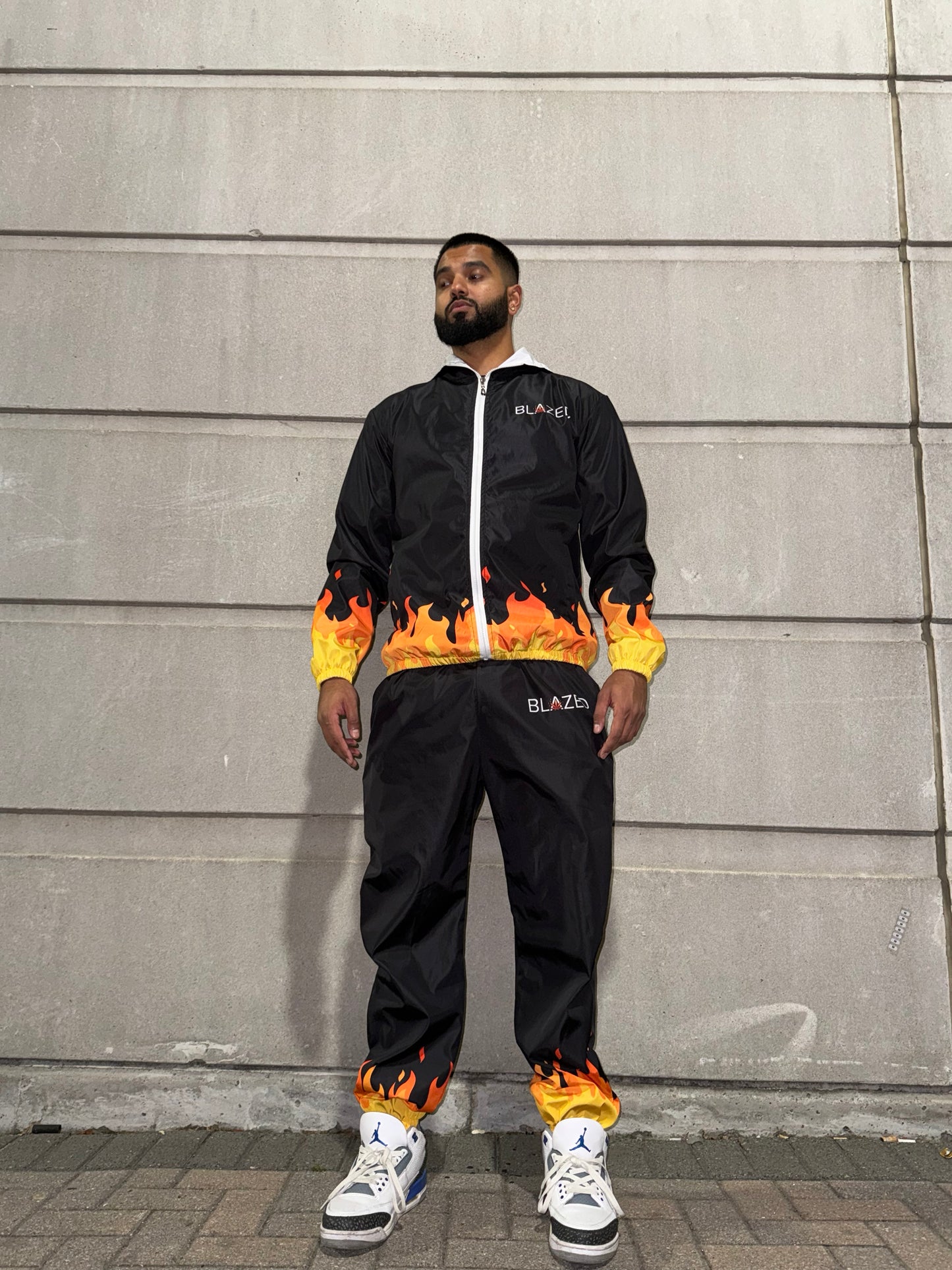 Blazed Windbreaker Tracksuit, Flame Tracksuit, Full Tracksuit