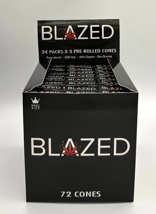 Blazed Premium Hemp Pre roll Cones Display box 72 cones, product highlight