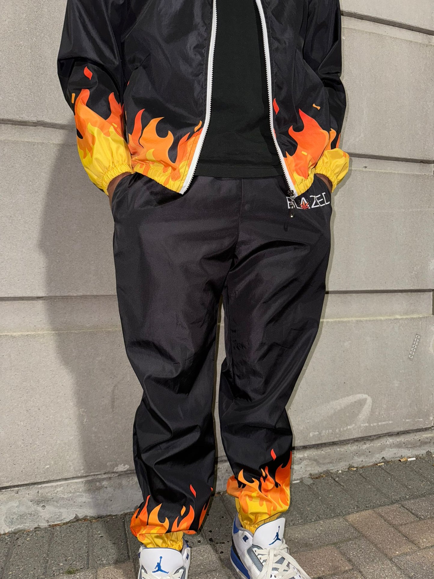 Blazed Windbreaker Tracksuit, Flame Tracksuit, Tracksuit pants